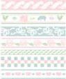 Dollhouse Miniature 1/4" Scale Wallpaper: Pastel Border